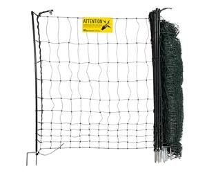 horizont easyLine Clôture pour chien 25 m - 105 cm de haut - Clôture mobile avec électricité et 7 piquets en PVC à double pointe - Filet vert - Clôture de jardin stable mobile et de camping pour