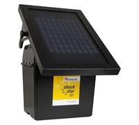 horizont Électrificateur de clôture électrique solaire 9V - électrificateur solaire avec panneau 5W, compatible batterie 9V/12V - clôture électrique pour animaux jusqu’à 9,5 km - shockstar S40