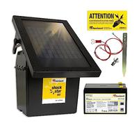 horizont électrificateur solaire 9 V / 12 V - shockstar S70 avec panneau solaire 10 W et batterie 12 Ah - pour une longueur de clôture jusqu'à 12 km