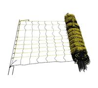 horizont filet à moutons - horinetz - filet électronique jaune, noir, hauteur 120cm, longueur 50m, double épi 14 poteaux, clôture de pâturage, clôture électrique