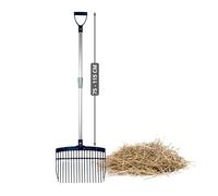 horizont Fourche suédoise avec manche en aluminium réglable 75-115 cm - fourche à fumier légère et robuste pour enfants et adultes - ergonomique et résistante aux intempéries