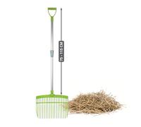 horizont Fourche suédoise avec manche en aluminium réglable 75-115 cm - fourche à fumier légère et robuste pour enfants et adultes - ergonomique et résistante aux intempéries