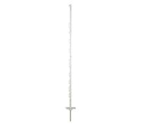 horizont Lot de 40 piquets de clôture en plastique blanc - Hauteur : 138 cm - Double marche - Avec œillets - Pour rubans, cordes, brins, poteaux de clôture