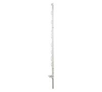 horizont Lot de 5 piquets de clôture en Plastique - Blanc - Hauteur 108 cm - Marche Simple - avec œillets pour Rubans, Cordes et torons - Clôture de pâturage