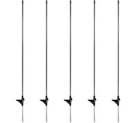 horizont Lot de 5 piquets de rechange pour clôture de délimitation - 80 cm au-dessus du sol - Longueur totale : 100 cm - En fibre de verre - Avec pointe unique - Noir - Piquets de clôture