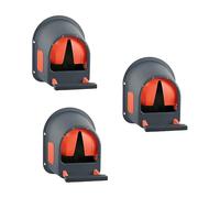 Horizont MyCozyNest Lot de 3 Pondoirs Muraux en Plastique pour 15 Poules - Grand Nichoir Anthracite Rouge