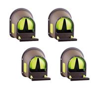 horizont Pondoir pour poules, MyCozyNest Pack de 4 pour montage mural | En plastique, nid pour poules, grand nid à poules, nid en plastique, nid de volaille, très robuste, marron, vert citron