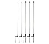 horizont strongLine Piquets en fibre de verre, hauteur 90cm, 5 pièces - diamètre 13mm, avec double pointe, blanc
