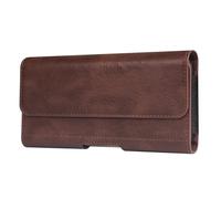 Horizonta Étui de téléphone portable avec clip ceinture en cuir PU pour iPhone 16 Pro Max, Samsung Galaxy A17 A16 A05 A06 A56 S25 Ultra Honor X6c Xiaomi POCO C75 (marron, XL)