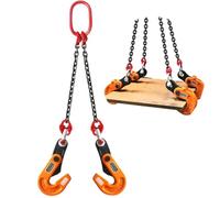 Horizontal Plate Lifting Clamp 0.8T/1764lbs with High Strength Manganese Steel Chain for Industry Hoist Crane(0.8 ton 1.5 m chain)