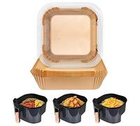 HORJOR Papier Cuisson Friteuse à Air, 100 Pièces Papier Sulfurisé 20CM, Accessoire Ninja Air Fryer Feuille Compatible avec Cosori Philips pour Micro-ondes Steamer