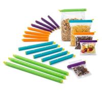 Horktrust 20 Clips de Fermeture Sachet Alimentaire, Pinces Hermétiques en 4 Tailles (125-285mm), Idéal pour Cuisine, Snacks et Café, Durable et Réutilisable