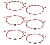 Horktrust Bracelet Porte-Bonheur Rouge Réglable - 6 Pièces -Cadeau Parfait d'Amitié et de Bonne Fortune Bracelet Porte-Bonheur Tressé Réglable - Idéal pour Offrir (Amulettes contre le Mauvais Œil)
