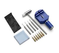 Horktrust Kit de Réparation de Montre 15 Pièces - Outils Horloger pour Ajuster Bracelet et Retirer Maillons - Comprend Chasse-Goupille, Marteau et Support de Bracelet - Entretien DIY Facile et Précis