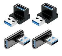 Horktrust Prise USB, 4 Embouts US-B Adaptateur d’Angle différent à 90 degrés, Prise à Angle Droit pour Le Transfert de données Compatible avec la Plupart des périphériques USB, Adaptateur