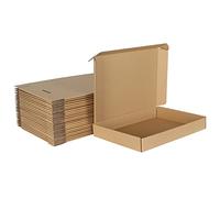 HORLIMER 34,2 x 24,6 x 4,8 cm Boîtes en carton avec couvercle pour expédition de paquet, 25 paquets, boîtes en papier kraft pour cadeau ou emballage, marron