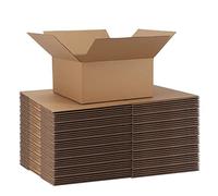HORLIMER Boîte Carton d'expédition avec couvercle 20,4x20,4x10,2 cm Lot de 40, Carton de Livraison Pliable pour Expédition Postale, Courrier ou Cadeau, Marron