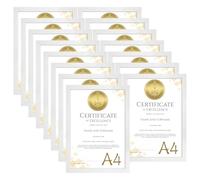 HORLIMER Cadre A4 Lot de 15, Cadre Photo A4 en MDF avec Grain de Bois de Couleur Blanc pour portrait de famille, souvenirs de voyage, œuvre d'art