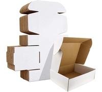 HORLIMER Carton Emballage Colis 229x153x51 MM Lot de 25, Petite Boîte Carton d'expédition pour Expédition Postale, Courrier, Bougies ou Cadeau, Blanc