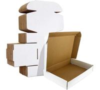HORLIMER Carton Emballage Colis 280x204x51 MM Lot de 25, Petite Boîte Carton d'expédition pour Expédition Postale, Courrier, Bougies ou Cadeau, Blanc