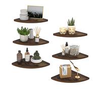 HORLIMER Étagère Murale Angle Lot de 6, Étagère Angle Flottante de Rangement pour Chambre, Salon, Salle de Bain et Bureau