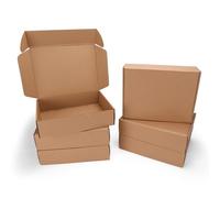 HORLIMER Lot de 6 Moyenne Boîte Carton d'expédition 30,5x22,9x7,7cm, Boîtes Postales pour l'emballage des Petites Entreprises, Carton de Livraison Pliable pour Expédition Postale, Marron