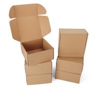 HORLIMER Lot de 6 Petite Boîte Carton d'expédition 20,4x20,4x10,2cm, Boîtes Postales pour l'emballage des Petites Entreprises, Carton de Livraison Pliable pour Expédition Postale, Marron