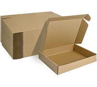 HORLIMER Petite Boîte Carton d'expédition 280x204x51MM Lot de 25, Carton de Livraison Pliable pour Expédition Postale, Courrier, Bougies ou Cadeau, Brun