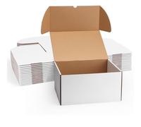 HORLIMER Petite Boîte d'expédition 30,5x25,4x15,3 cm Blanc, Lot de 15 Boîte en Carton, idéales pour l'emballage et l'envoi Postal, Cadeaux, Pliables