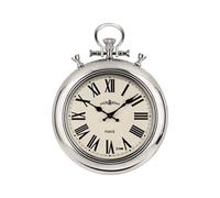 LoWell 21460C Horloge Murale de Poche avec Mouvement à Quartz à Piles Chromé 41 cm