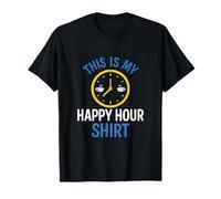 Horloge à café Happy Hour Service client Humour Graphique T-Shirt