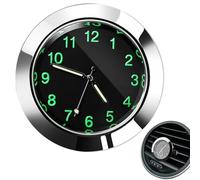 Horloge à coller - Mini bâton lumineux adhésif puissant sur montre de voiture, cadran phosphorescent lumineux, précision du mouvement à quartz, boîtier métallique en de zinc avec horloge de vo