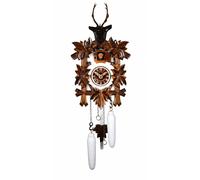 Horloge à coucou à quartz 5-feuillages, tête de cerf
