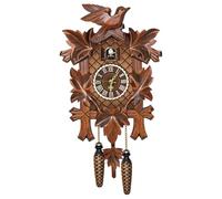 Horloge à coucou avec oiseau qui travaille, horloge murale à pendule en bo