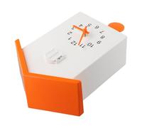 Horloge à coucou avec voix d'appel, maison d'oiseau, esthétique moderne, nichoir à oiseaux pour couloir, hôtel, café, 25 x 20 x 15 x 9 cm (blanc + orange)