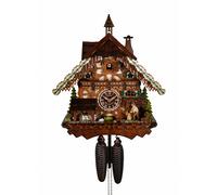 Horloge à coucou Maison de la Forêt-Noire avec déchiqueteuse à bois mobile