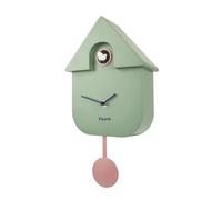 Horloge à coucou menthe, rose et blanc - FISURA - Horloge murale - Vert et rose - Plastique ABS