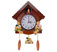 Horloge à coucou mignonne, horloge à coucou marron for mur, horloge murale à coucou de style allemand avec mouvement à quartz for adultes, enfants et famille, alimentée par batterie