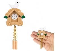 Horloge à coucou miniature en bois pour maison de poupée, échelle 1/12 | Mini horloge murale oiseau mignon, accessoires de décoration de meubles de maison de poupée