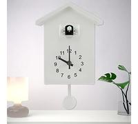 Horloge à coucou minimaliste avec carillon - Horloge à coucou délicate avec pendule - Alimentée par piles - Décoration murale pour la maison, le salon, la cuisine, le bureau