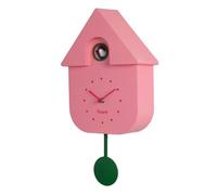 fisura. - Horloge à Coucou Rose avec Un Cadran Vert. Coucou Murale. Pendule Murale Originale. 3 Piles AA Non incluses. 21,5x8x41,5. Plastique ABS.