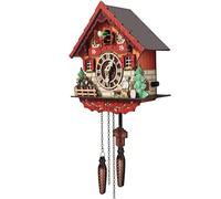 Horloge à coucou style forêt noire, horloge murale en MDF Coo Coo avec pendule mouvement silencieux et oiseau carillon pour décoration murale, maison, cuisine, salon (taverne)