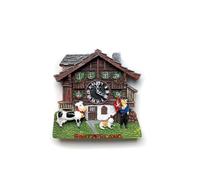 Horloge à coucou suisse 3D - Aimants de réfrigérateur - Souvenirs de tourisme en Europe - Peinture à la main - Artisanat en résine - Aimants de réfrigérateur autocollants - Collection cadeaux