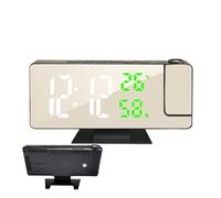 Horloge à eau de projection - Miroir d'horloge numérique, projecteur LED réglable | Dispositif d'alarme rotatif moderne avec variateur, affichage de l'heure grand écran pour la zone de chevet