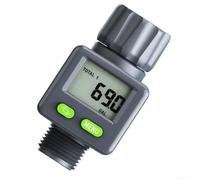 Horloge à eau numérique Capteur Hall ± 5% de précision LCD (B) | Entrée en laiton, connecteur ¾ pouces, étanche IPX6, pour robinet de jardin et tuyau