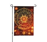 Horloge à engrenages de 30,5 x 45,7 cm en bronze avec drapeau de jardin imprimé siècle pour l'extérieur, parfait pour la Saint-Valentin et le printemps