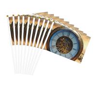 Horloge à engrenages en bronze avec drapeau à main léger pour festival, décoration intérieure ou extérieure, défilé, fête, événements