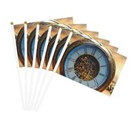 Horloge à engrenages en bronze avec drapeau à main léger pour festival, décoration intérieure ou extérieure, défilé, fête, événements