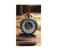 Horloge à engrenages en bronze - Drapeau décoratif d'extérieur - Toutes saisons - Motif simple face - Pour cour, porche, terrasse