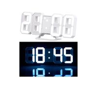Horloge à LED avec fonction réveil et luminosité variable, 21 cm